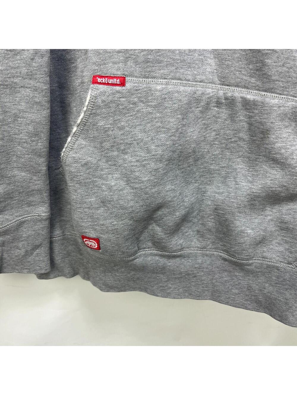 Vtg Ecko Unltd Gray Embroidered Rhino Pullover Hoodie XL - Picture 5 of 11